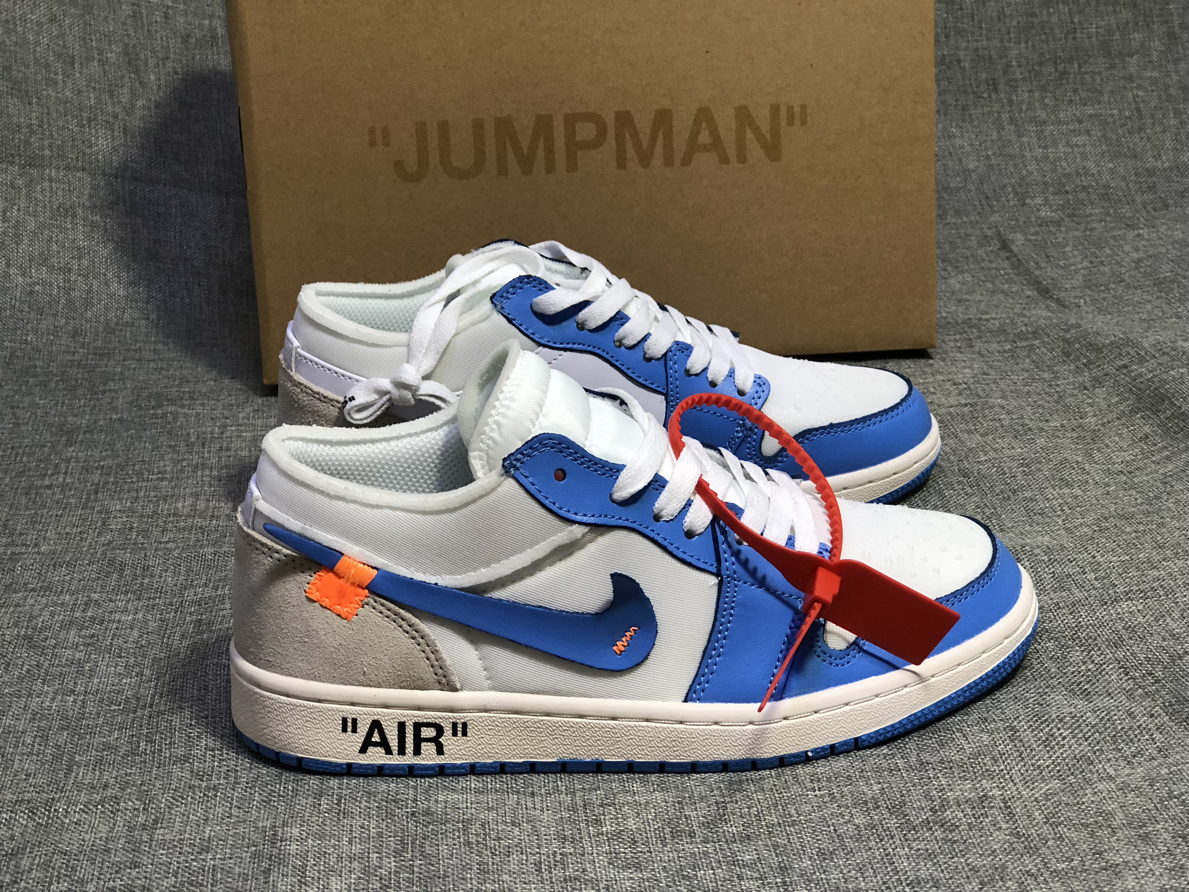 Air Jordan1 Low x Off-white White Blue Shoes For Women - Click Image to Close
